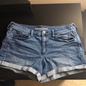 target shorts, stretchy jean shorts, dark blue